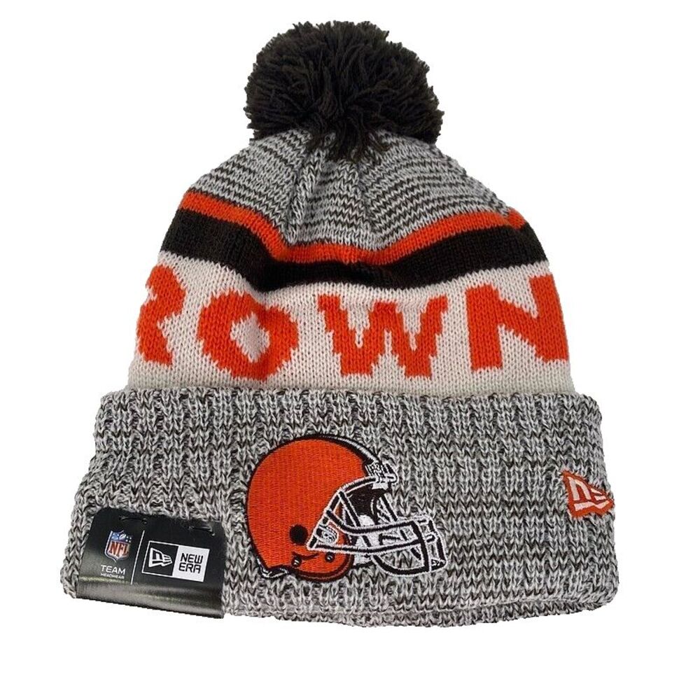 NEW‎ Cleveland Browns Knit Beanie Winter Hat Cuff Pom Cap NFL Football